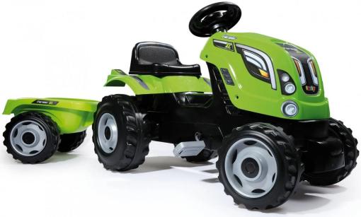 SMOBY SLIAPACI TRAKTOR FARMER XL ZELENY S VOZIKOM /SM 710111/ vystavený kus