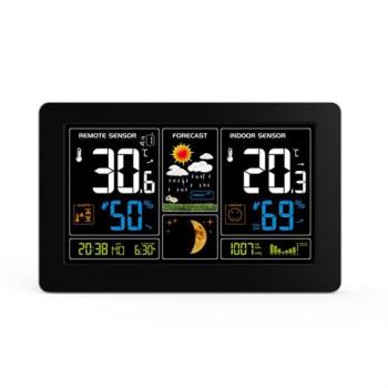 SOLIGHT TE81 METEOSTANICA, EXTRA VELKY FAREBNY LCD, TEPLOTA, VLHKOST, TLAK, RCC, USB NABIJ., CIERNA vystavený kus