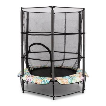 KLARFIT ROCKETKID 4, 140 CM TRAMPOLINA, BEZPECNOSTNA SIET, BUNGEE PRUZENIE, KVETOVY VZOR, 10028957