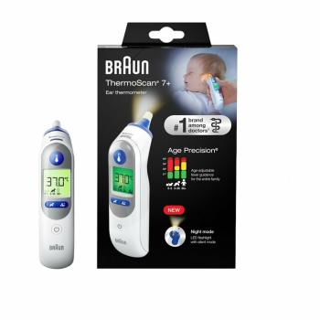 BRAUN THERMOSCAN 7+ IRT6525 USNY TEPLOMER SO SYSTEMOM AGE PRECISION, S OSVETLENIM vystavený kus