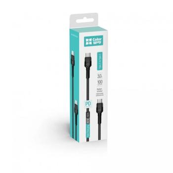 COLORWAY KABEL TYPE-C - TYPE-C (PD FAST CHARGING 60W) 3.0А 1M- CIERNY