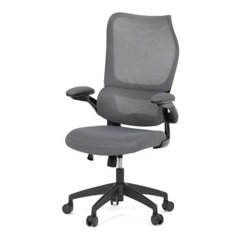 AUTRONIC KA-C808 GREY Kancelářská židle, šedá síťovina, bederní opěrka, černý plastový kříž, kolečka