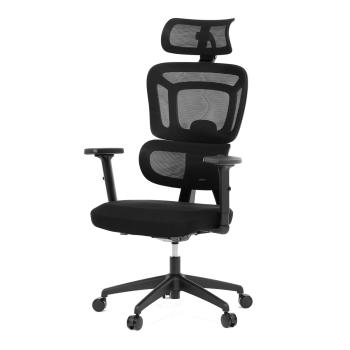 AUTRONIC KA-Y358 BK Kancelářská židle, černá síťovina, posuvný opěrák, plastový kříž, kolečka na tvr