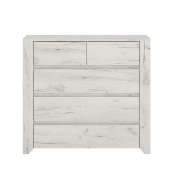 KONDELA Komoda typ 43,  biela craft, ANGEL