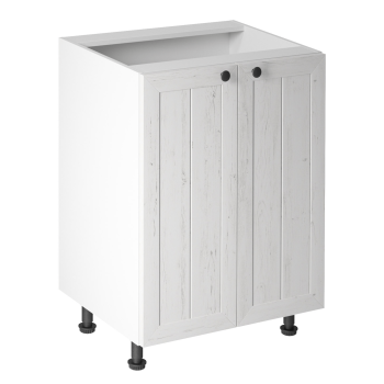 KONDELA SPODNA SKRINKA S DVIERKAMI D60, BIELA/SOSNA ANDERSEN