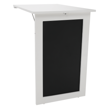 KONDELA ZALMAN SKLADACI STOL NA STENU, S KRIEDOVOU TABULOU, BIELA