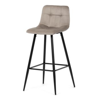 AUTRONIC AUB-X7015 CAP2 Židle barová, cappuccino látka, čtyřnohá kovová podnož, černý mat