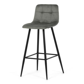 AUTRONIC AUB-X7015 GRN2 Židle barová, zelená látka, čtyřnohá kovová podnož, černý mat