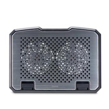 HAMA 126807 CHLADIACI STOJAN PRE NOTEBOOK ALUMINIUM, NAKLAPACI, 2 VENTILATORY, MODRE PODSVIETENIE, T
