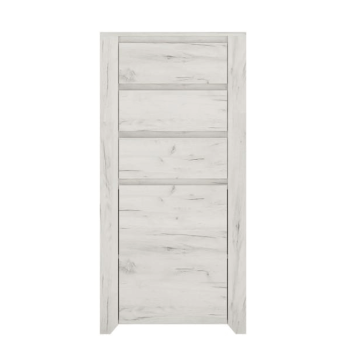 KONDELA Komoda typ 35, biela craft, ANGEL