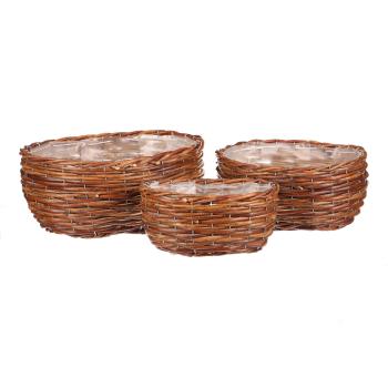 AUTRONIC PRP300 Obal na květiny - proutí, oválný, cena za sadu 3 ks