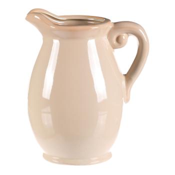 AUTRONIC KEX6009 CRM-M Váza keramická - tvar džbán, střední, barva krémová