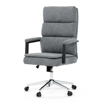 AUTRONIC KA-D8204 GREY2 Židle kancelářská, šedá látka, kříž kov chromový, houpací mechanismus, čalou