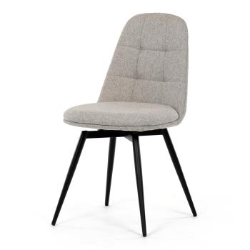 AUTRONIC DCL-V2040 CRM2 Židle jídelní, krémová látka, 360° otočný mechanismus, černý matný lak, kovo