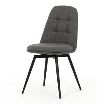 AUTRONIC DCL-V2040 GREY2 Židle jídelní, šedá látka, 360° otočný mechanismus, černý matný lak, kovové
