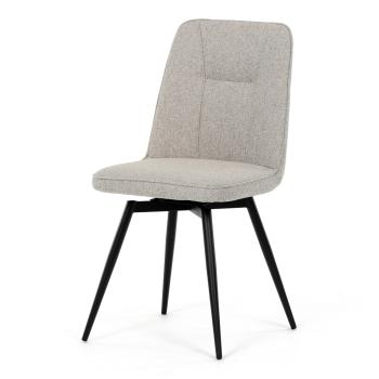 AUTRONIC DCL-V2052 CRM2 Židle jídelní, krémová látka, 360° otočný mechanismus, černý matný lak, kovo