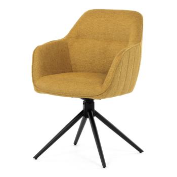 AUTRONIC HC-536 YEL2 Židle jídelní a konferenční, žlutá látka, černé kovové nohy, otočný mechanismus