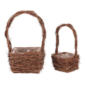 AUTRONIC OC4202 NAT Obal proutěný - hranatý košík, přírodní, cena za sadu 2 ks