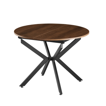 KONDELA Jedálenský rozkladací stôl, dub tmavý/čierna, 100x100-140x75 cm, ABERO TYP 1