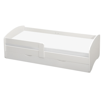 KONDELA Posteľ s roštom a úložným priestorom 80x160, biela, COCOLINO