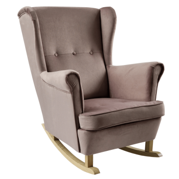 KONDELA Hojdacie kreslo ušiak, ružová/buk, TEJA