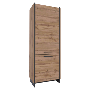 KONDELA Regál, dub wotan/čierna, AMONI 2D