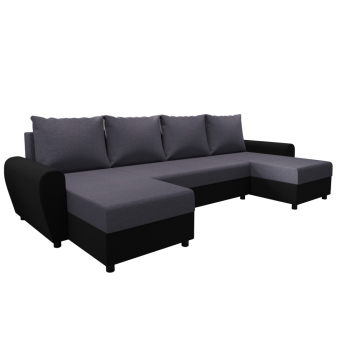 KONDELA Univerzálna sedacia súprava, sivá/čierna, DAKAR NEW U