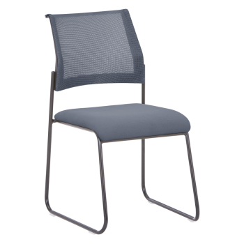 KONDELA Stohovateľná stolička, sivá/čierna, BARIS