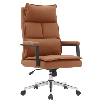 KONDELA Kancelárske kreslo, hnedá camel ekokoža/chróm, KAHIL