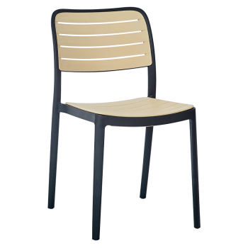 KONDELA Stohovateľná stolička, čierna/béžová, KARDOS TYP 1