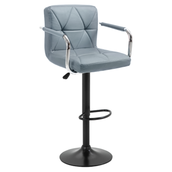 KONDELA Barová stolička, ekokoža sivá/čierna, FABIOLA