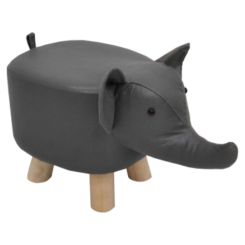 KONDELA Taburet v tvare sloníka, sivá/prírodná, BALBO