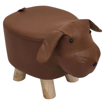 KONDELA Taburet v tvare psíka, hnedá/prírodná, TAMALI