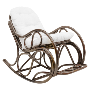 KONDELA Hojdacie kreslo, tmavohnedá/béžová, AGATON