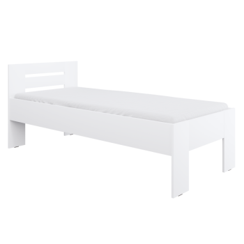 KONDELA Posteľ, 90x200, biela, BASIS