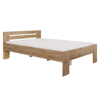 KONDELA Posteľ, 140x200, dub artisan, BASIS