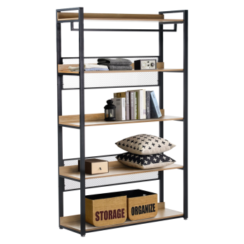 KONDELA 5-policový regál, dub/čierna, KILOS NEW TYP 3