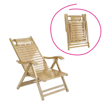 KONDELA Záhradné polohovacie kreslo, prírodná, bambus, URSEL