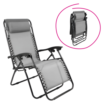 KONDELA Záhradné polohovacie kreslo, svetlosivá, GERALD NEW