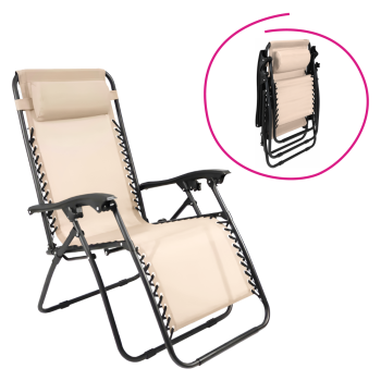 KONDELA Záhradné polohovacie kreslo, béžová, GERALD NEW