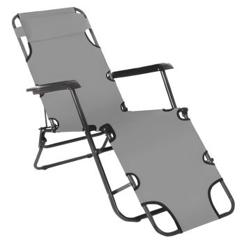KONDELA Záhradné polohovacie kreslo, sivá, REGED