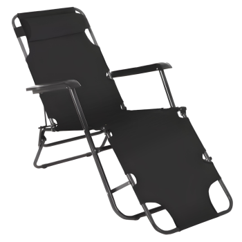 KONDELA Záhradné polohovacie kreslo, čierna, REGED