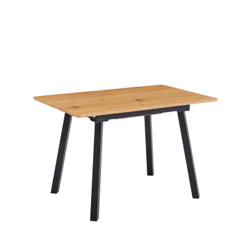 KONDELA Jedálenský rozkladací stôl, 120-160x80 cm, dub/čierna, DIRAN