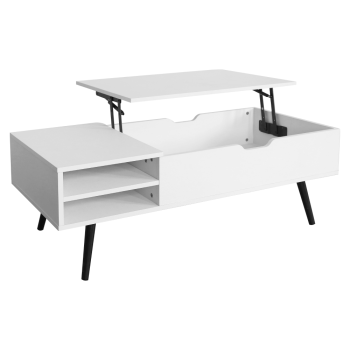 KONDELA Konferenčný stolík, biela, ARALYN