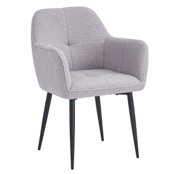 KONDELA Jedálenské kreslo, sivá/čierna, SENER