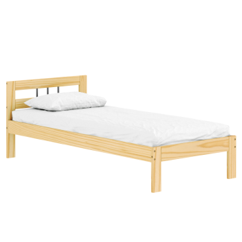 KONDELA Posteľ s roštom, prírodná, borovicové drevo, 90x200, JONA