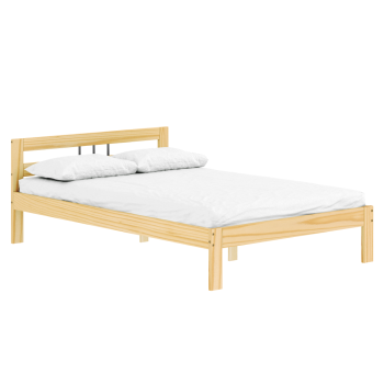 KONDELA Posteľ s roštom, prírodná, borovicové drevo, 140x200, JONA