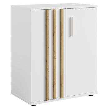 KONDELA Komoda, 2D, biela/dub artisan, TOLIS TYP 1