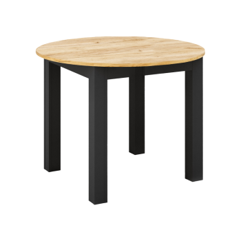 KONDELA Jedálenský rozkladací stôl, dub craft zlatý/čierna, 103-142x76 cm, HARRY