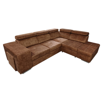 KONDELA Sedacia súprava, hnedá, pravá, MALAGA